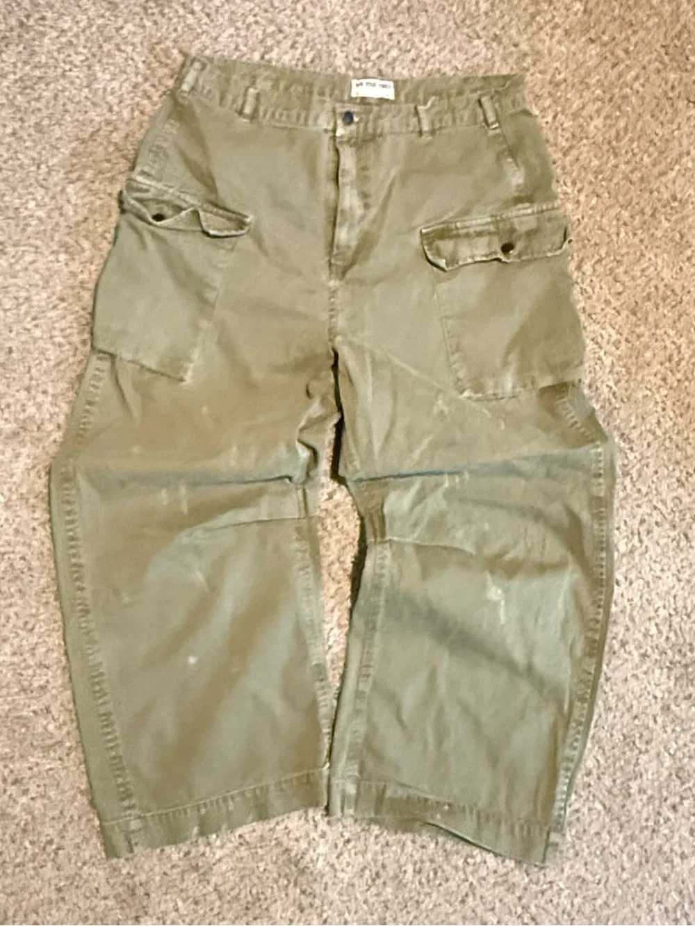 Free People Olive Green Cargo Pants